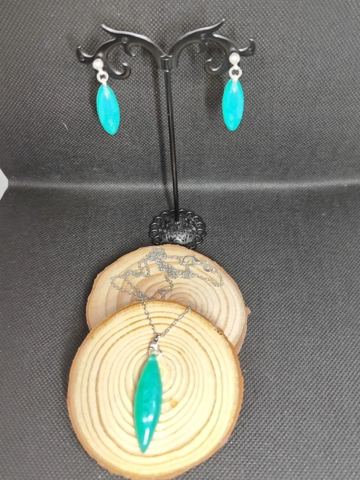 Orecchini Argento 925 e Resina Turchese - Immagine 4 di 4