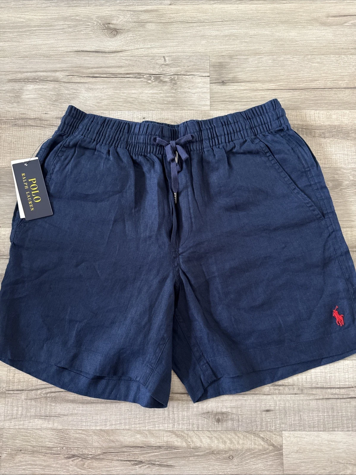New Polo Ralph Lauren 15cm Prepster Linen Navy Size S Short Newport