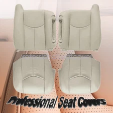 For 03-06 GMC Yukon Driver & Passenger Bottom & Top Leather Seat Cover Shale Tan