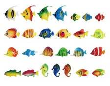 10 PCS Plastic Multicolor Floating Artificial Fish Decoration for Aquariums