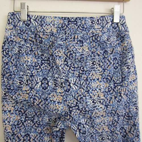 Soft Surroundings Pullon Pants Womens PS Blue Floral Ankle Stretchy Comfoy - Picture 4 of 13