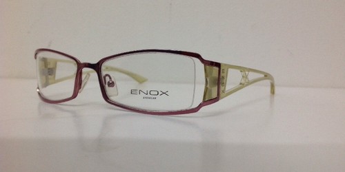 Enox Occhiale Da Vista Metallo Rosa Asta Doppia Beige Con Strass Curvo  Avvolgent | eBay
