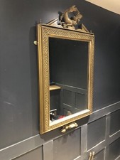 Stunning Antique Vintage Mirror Gold Gilt Plaster Mystical Seahorse *Delicate*