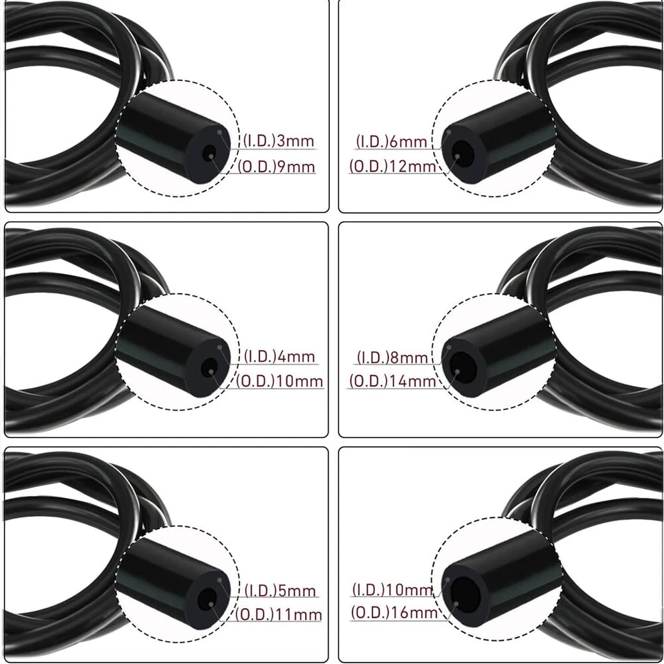 Kit de linhas de vácuo automotivas de carro de alto desempenho mangueira de vácuo silicone 6 peças 5 pés - Imagem 4 de 4