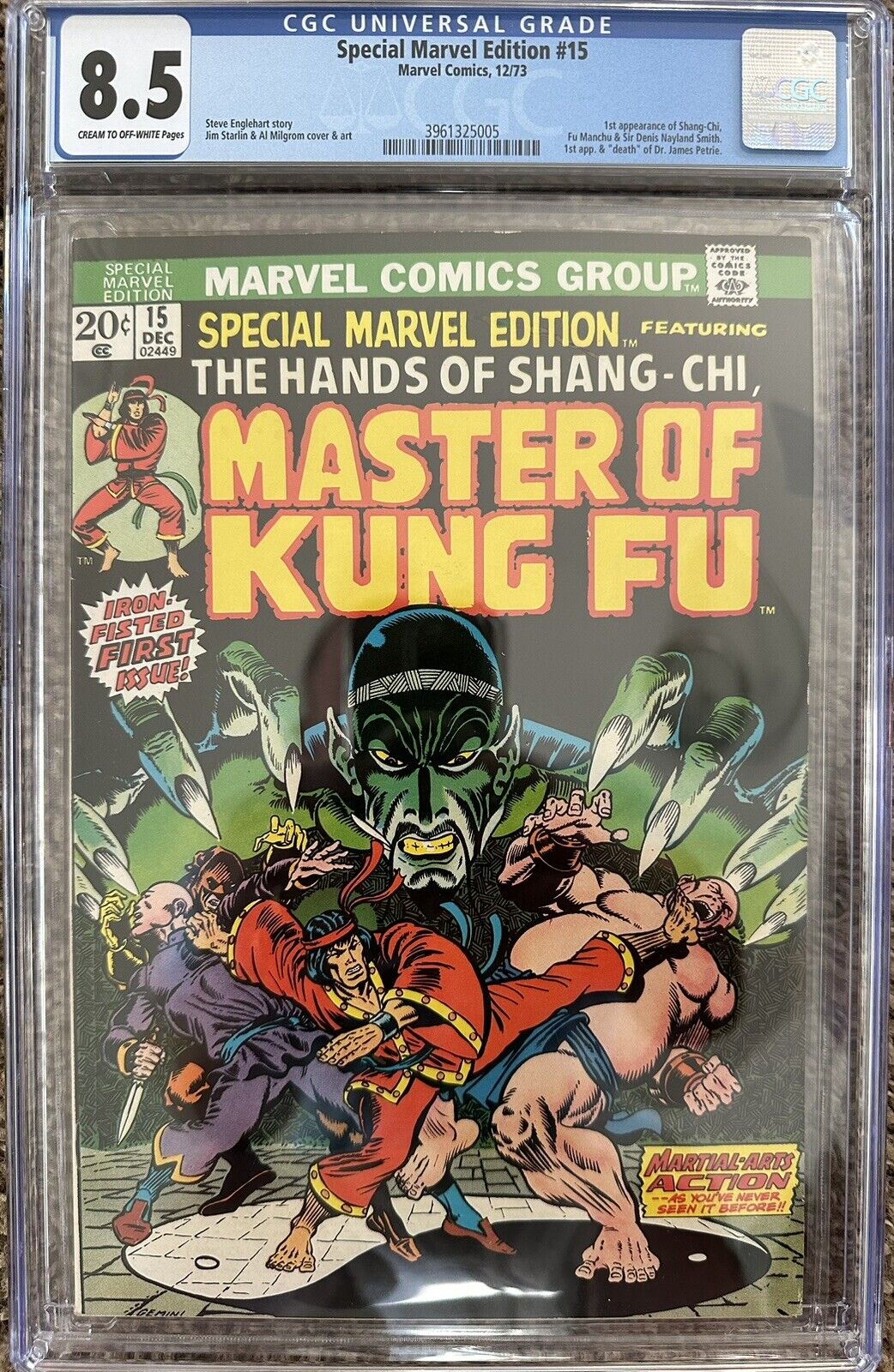 1973 Special Marvel Edition 15 CGC 8.5. 1st Appearance of Shang-Chi