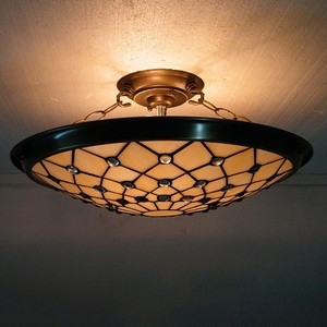 Tiffany Semi Flush Mount Ceiling Light Fixture Stainded Glass