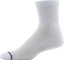 Medipeds Men's Full Cushion Crew Socks - 2 Pair Pack Large White