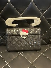 Monster High Black Purse with Skull-Safety Pin Handle