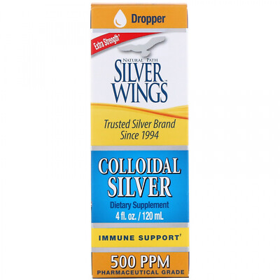Natural Path Silver Wings, Colloidal Silver, Extra Strength, 500 PPM, 4 Fl Oz