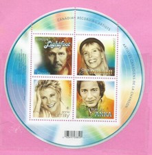 Canada # 2221 - MNH Souvenir Sheet of 4 - Canadian Recording Artists