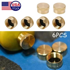 6PCS Solid Brass Refill Caps 1 LB Propane Bottle Cap Gas Tank Cylinder Protect