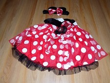 Size 12-18 Months Disney Minnie Mouse Red White Costume Dress  Ears Headband