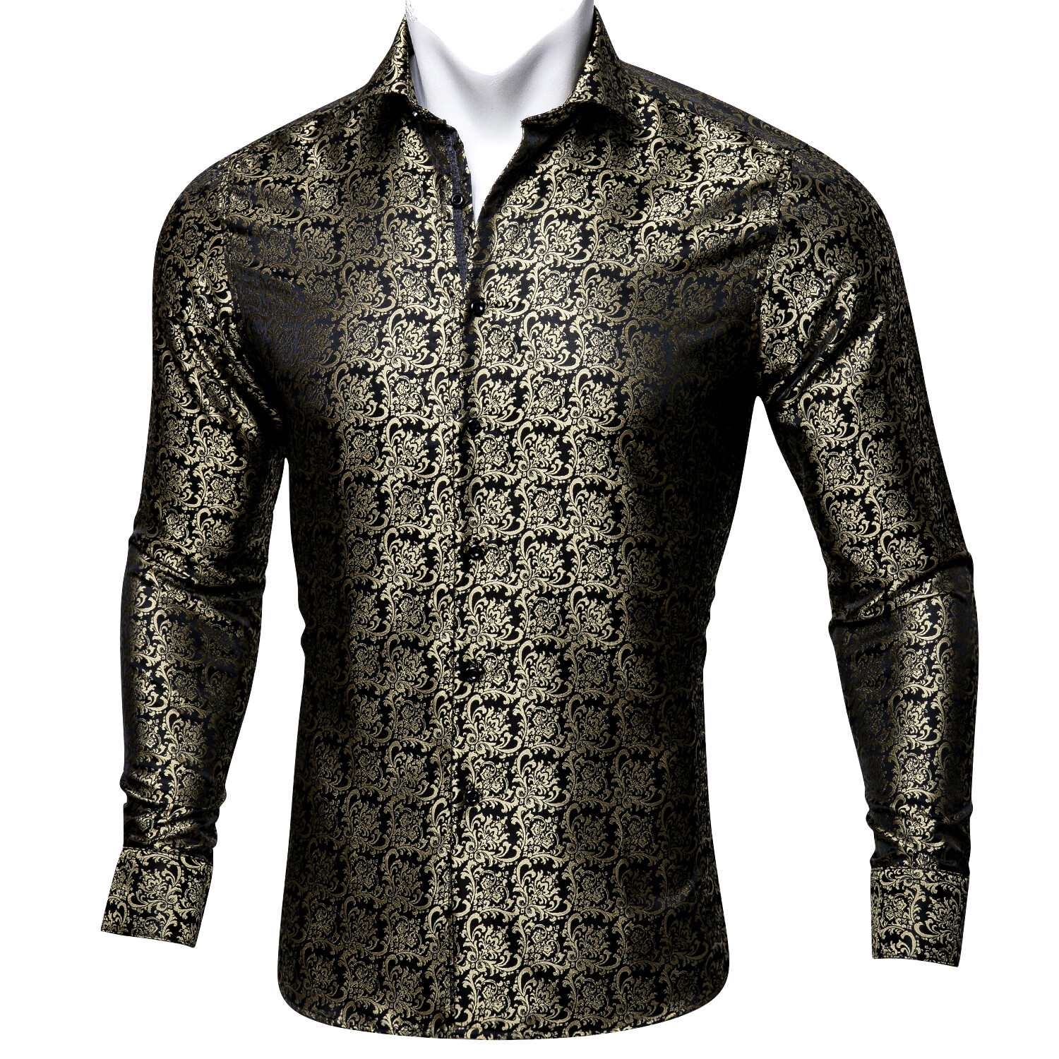 Mens Silk Shirts Long Sleeve Casual Top Button Down Blue Red Regular