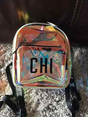clear mini backpack purse from victoria secret NEW VS Victoria's Secret Pink Clear Iridescent Mini Backpack Chicago Chi