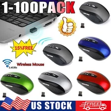  Wireless Optical Mouse Mice 2.4GHz USB Receiver For Laptop PC Computer DPI lot