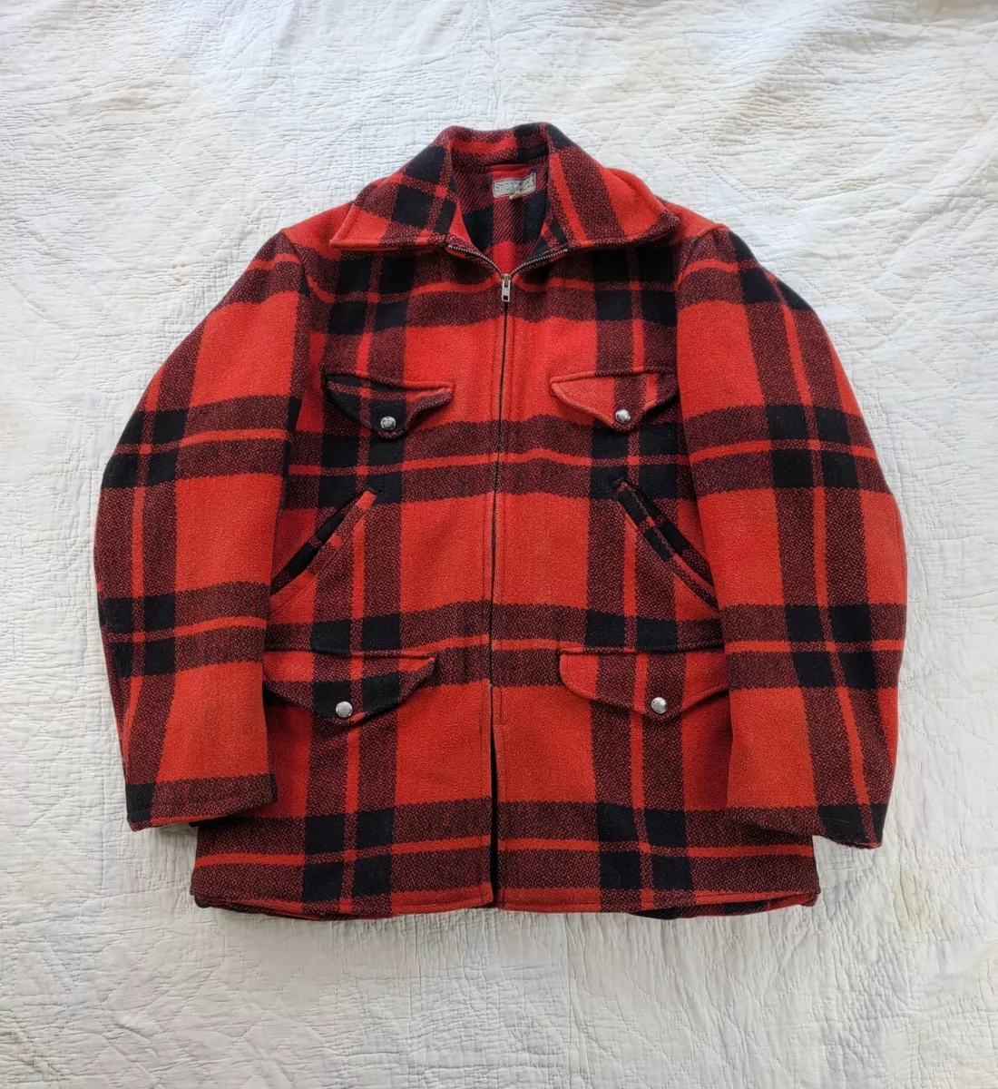 Buffalo plaid wool coat cheap