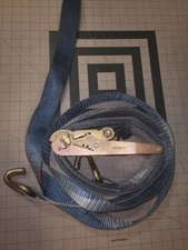 Ratchet Blue Strap Tie-down Cargo Heavy Equipment Commercially 1-2 Ton -Used