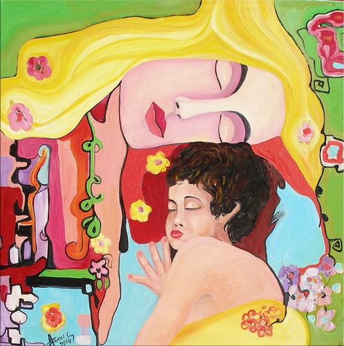 23" LOVE ------------------original oil on canvas painting by ANNA !!! - Picture 2 of 8