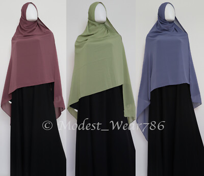 XL Premium Chiffon Hijab Wrap Shayla Scarf Shawl Muslim Headcover 26 Colors