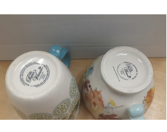 2 Pioneer Woman Collection Willow Soup Bowl/Large Coffee 27oz And 24oz Mug