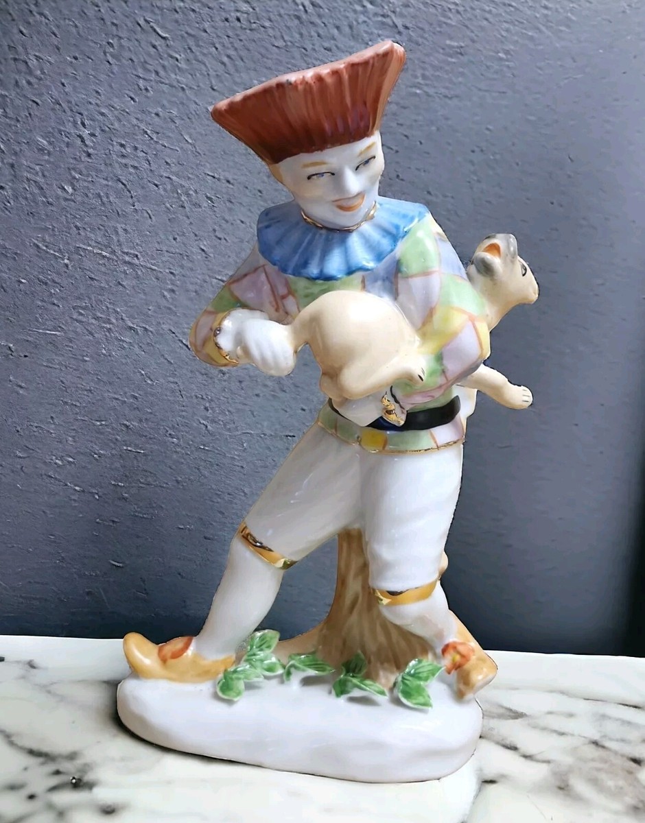 Vintage Meissen Style Porcelain Commedia Dell 'Arte Pierrot