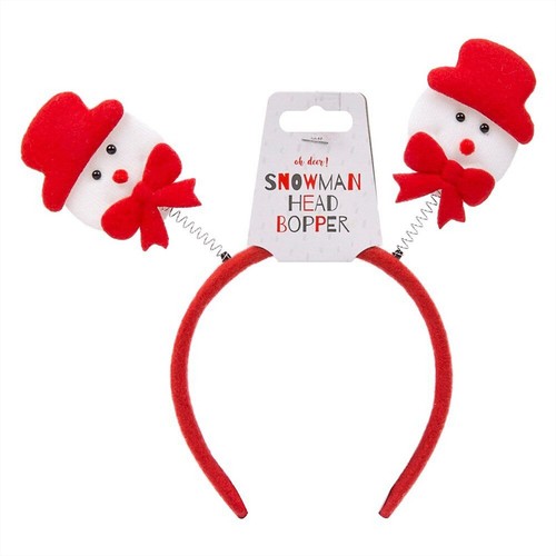 Snowman Hat Head Boppers, Christmas Headband Fancy Costume One Size Fits All - Picture 4 of 7