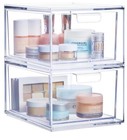 STORI Audrey Stackable Half Width Drawers 4.5” Tall Acrylic Clear