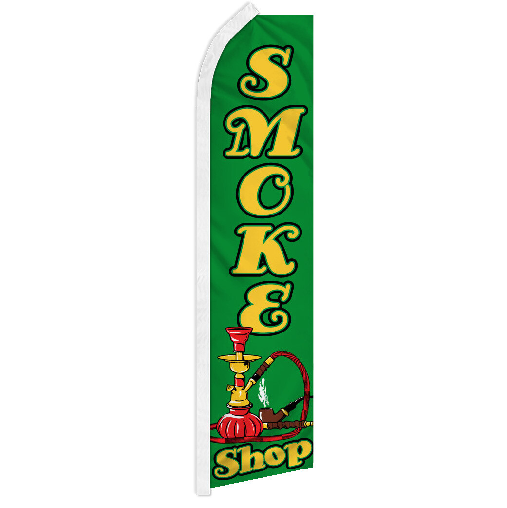 Smoke Shop Black / White / Red Swooper Super Feather Advertising Flag
