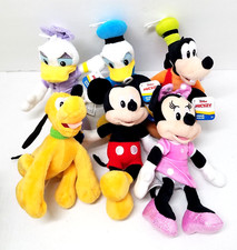 Disney Junior Beanbag Plush Mickey Minnie Mouse Donald Daisy Duck Pluto Goofy 8"