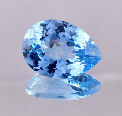 6x8 MM Natural Blueish AQUAMARINE Pear Cut Loose Gemstone GIT Certified AAA+