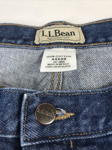 LL Bean Jeans Azul Para Hombre Talla 44x29 Azul Lavado Oscuro Denim Calce Relajado Algodón - Imagen 5 de 7