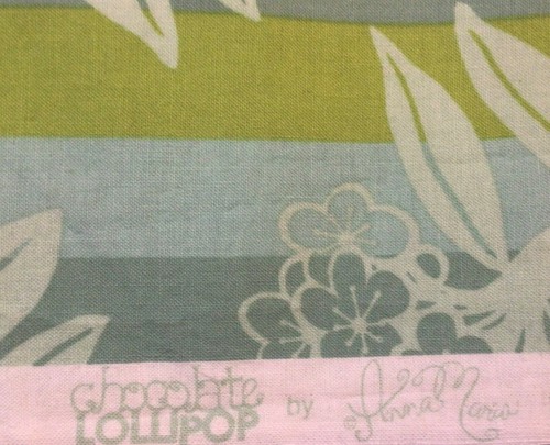 Piruleta Chocolate Anna Maria Free Spirit Verde Rayas Tela Floral 1 Yarda - Imagen 2 de 2