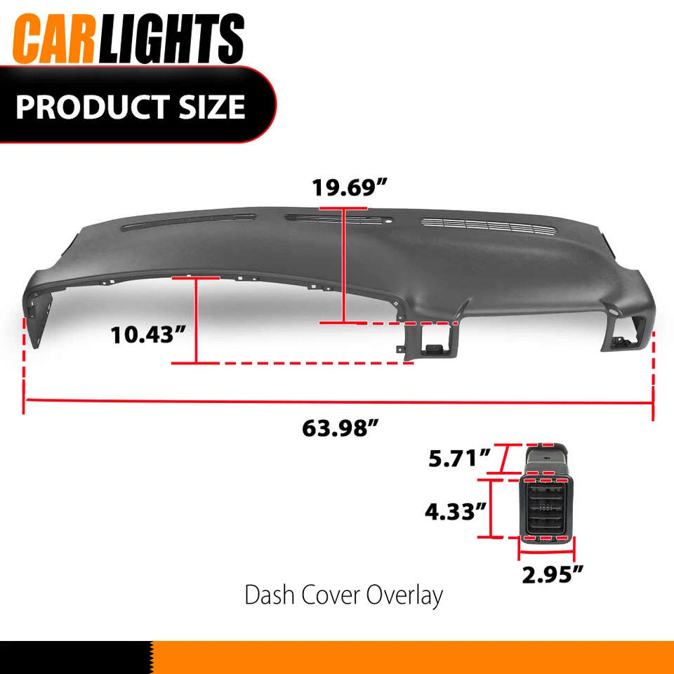 Snap-On Molded Dash Cover Cap Board Overlay Gray Fits Chevy Silverado 99-06 - Image 3 of 4