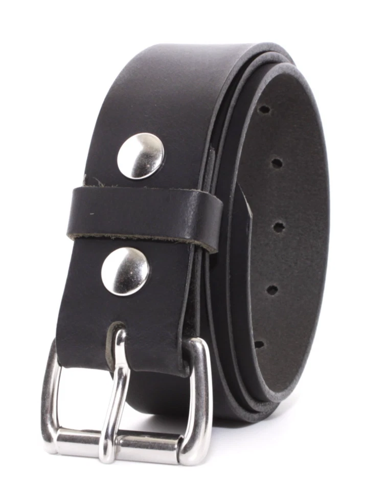 Men's Genuine Buffalo Leather Belts Full Grain Work USA By Amish Handmade 1.5" - Image 4 of 4