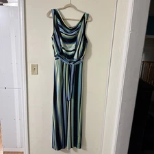 Emma & Michele Sleeveless Multicolor Striped Pants Romper Women's Size XL