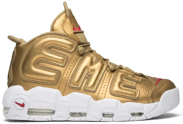 最終！　シュプテン   ゴールド　supreme  ×  nike Nike Supreme x Air More Uptempo Metallic Gold for Sale