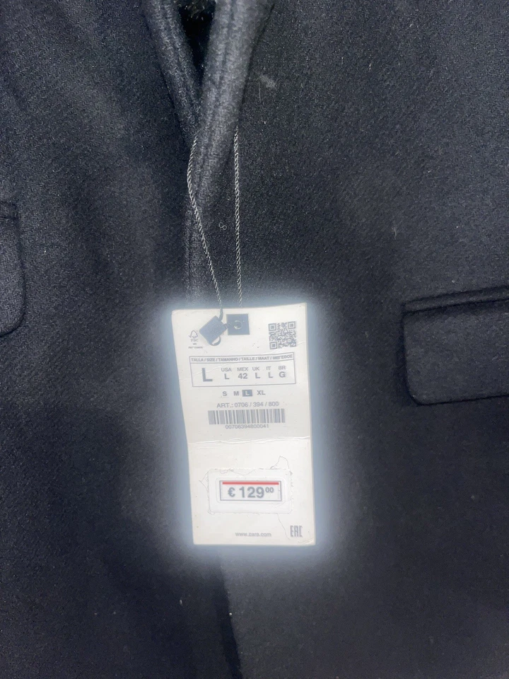 Coat Zara Black SIZE L New - Imagen 2 de 3