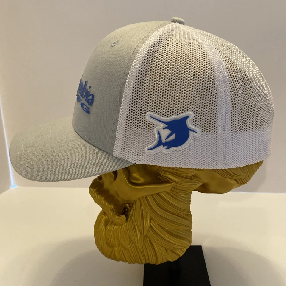 Gorra Columbia PFG Gris/Azul/Blanco Malla Trasera L/XL Flexfit Camionero Exterior Usada en Excelente Condición Foto 2 de 4
