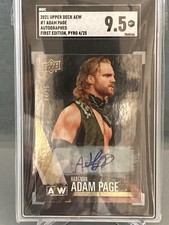 2021 Upper Deck AEW #7 Hangman Adam Page Autographs Pyro SGC 9.5 #/25