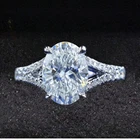 Best Deal For Women Diamond Ring 3.45 Ct Oval Cut IGI Lab Created 14K White Gold