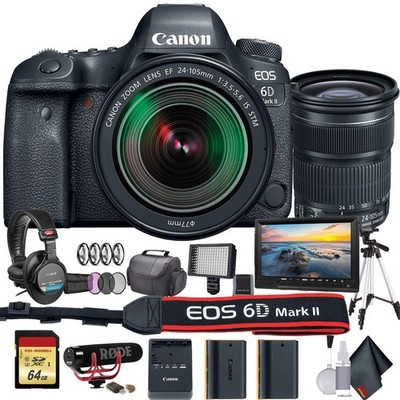 Canon EOS 6D Mark II DSLR Camera with 24-105mm f/3.5-5.6 Lens  (1897C021) W/Bag,