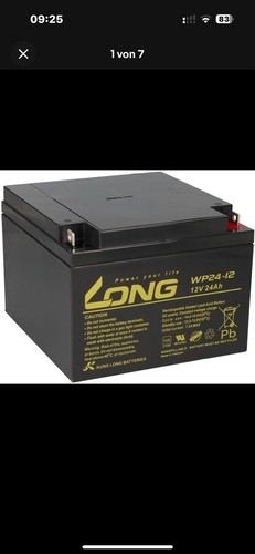 2Stück KungLong WP24-12 12V24Ah VdS Akku AGM BleiBatterie kompatibel 26Ah28AhUSV