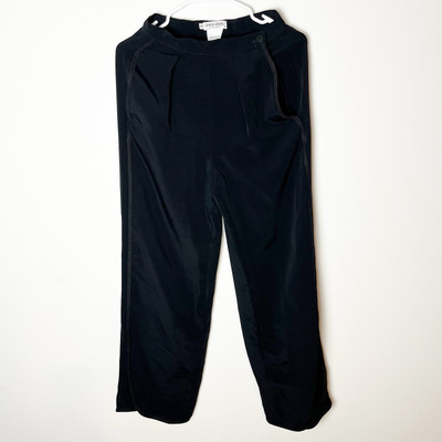 Giorgio Armani Black High Rise Straight Leg Pants Size 4 Made In Italy