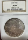 1898-O Morgan dollar  MS64 Old Soap Box NGC Holder Toned 1833463-013