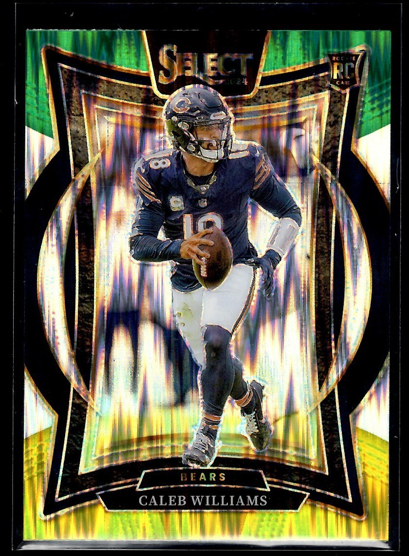 2024 Panini Select - Concourse Caleb Williams #25 Green & Yellow Shock Prizm...