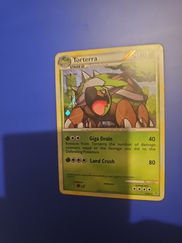 Pokemon HGSS Unleashed Evolutions Torterra Cracked Holo Card 10/95 - Picture 2 of 4