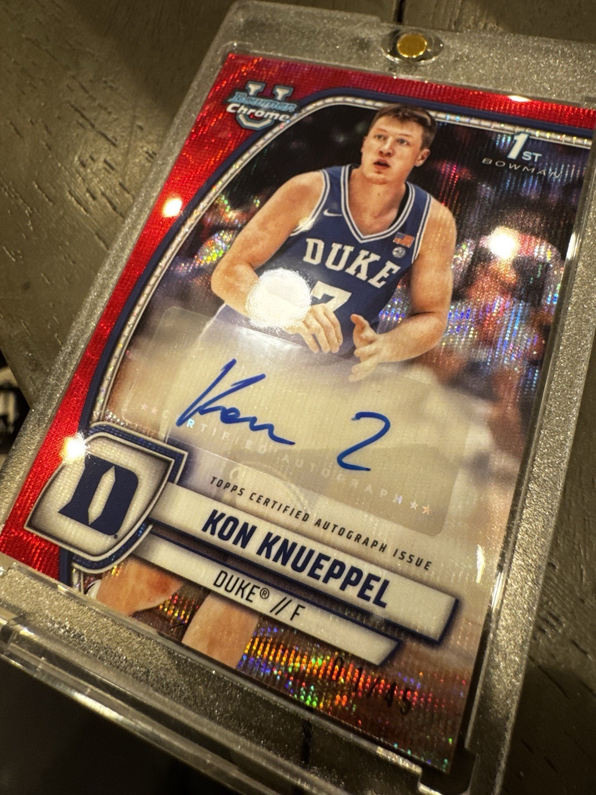 KON KNUEPPEL 2024-25 Bowman U Chrome 1st Auto Red Wave Refractor 1/45