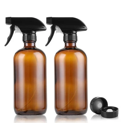Lot de 2 vaporisateurs de nettoyage en verre ambré réutilisables 500 ml pour ... - Photo 1/4