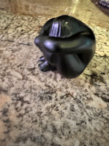 Lalique France signed black crystal nude Nu Assis Noir sculpture 1.5 in
