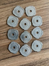 SET OF 11 VINTAGE METAL WEBSTER CHICAGO CORPORATION 45 RPM RECORD INSERT ADAPTER